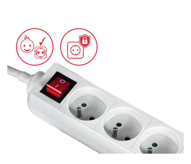 Hama Listwa zasilająca Standard 3gn, 3m, biała - 1416389 - zdjęcie 6